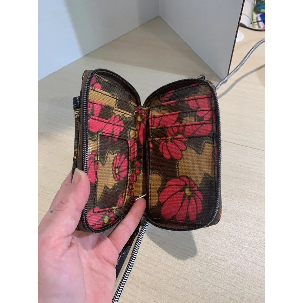 Sakroots  Peace Nature Coated Canvas Zip-Around Wristlet Wallet Phone Holder